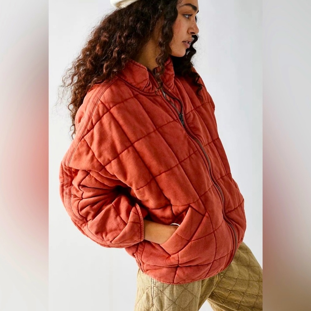 Free People Dolman Quilted Knit Jacket in (rare) Myrrh